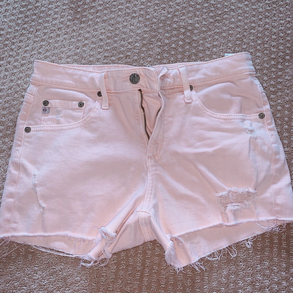 Light pink AG jean shorts worn ONCE!